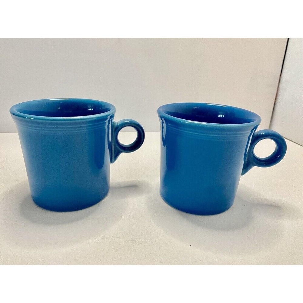 Fiestaware‎ Peacock Blue Tom and Jerry Mug Coffee Cup Fiesta HLC Lot Of 2